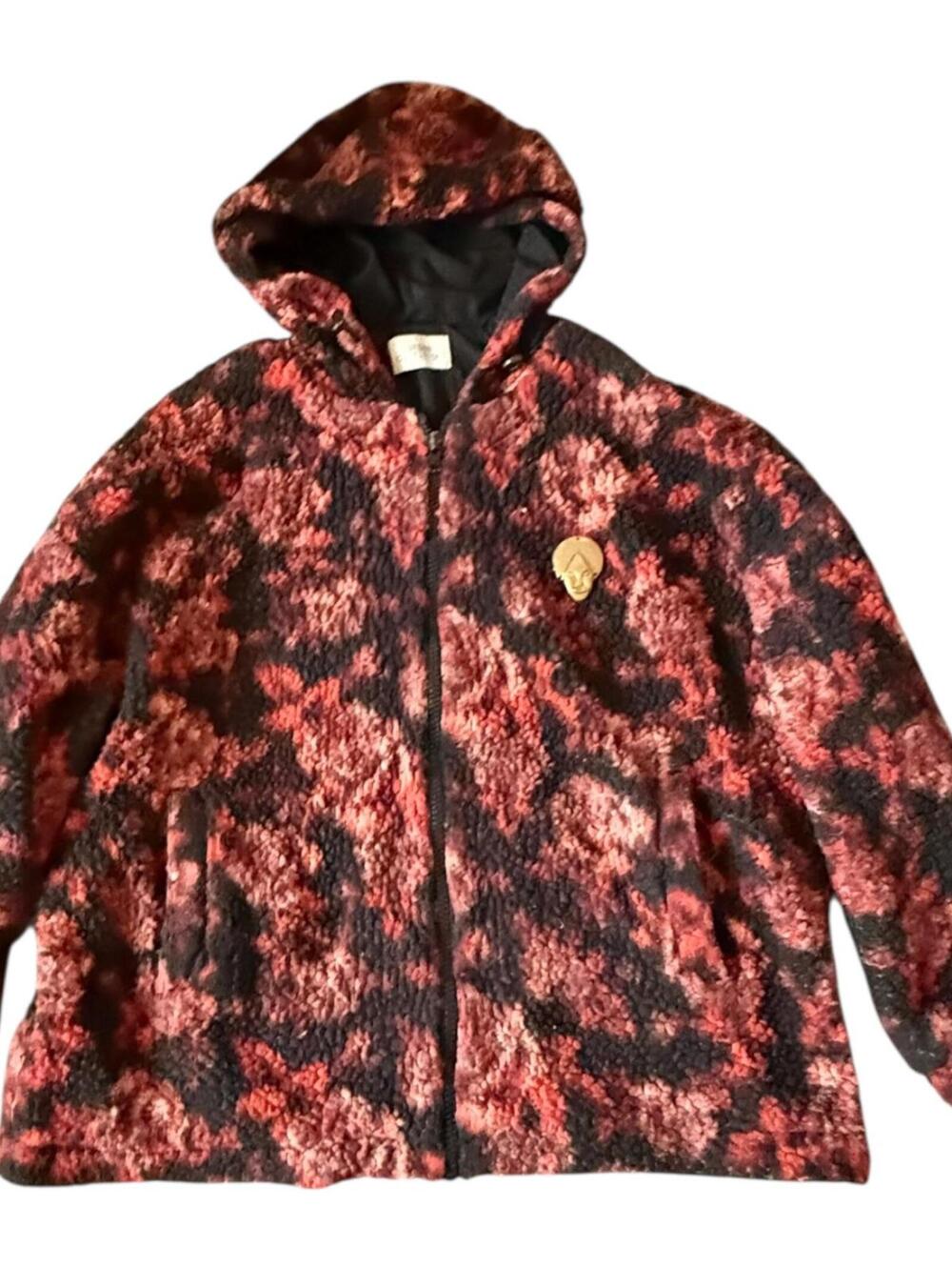 Urban Outfitters Fuzzy Floral Hooded Jacket - XL